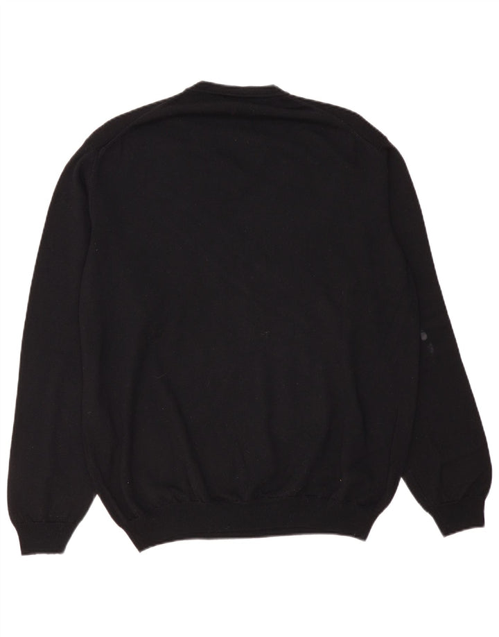 Pulover pentru bărbați Trussardi Jeans cu decolteu în V, XL, lână neagră