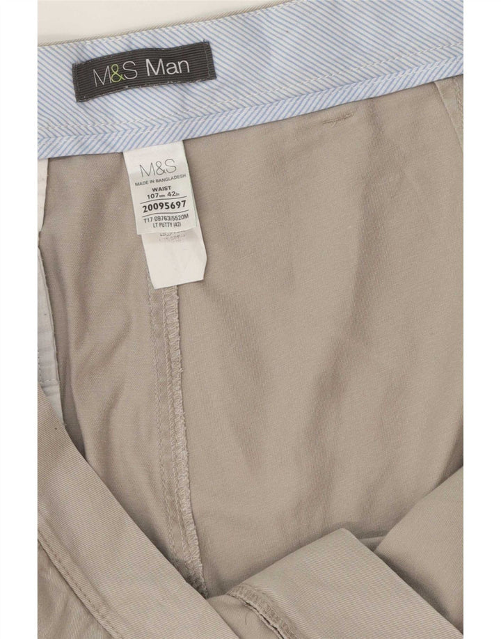Pantaloni scurți chino pentru bărbați Marks & Spencer W42 2XL bumbac gri