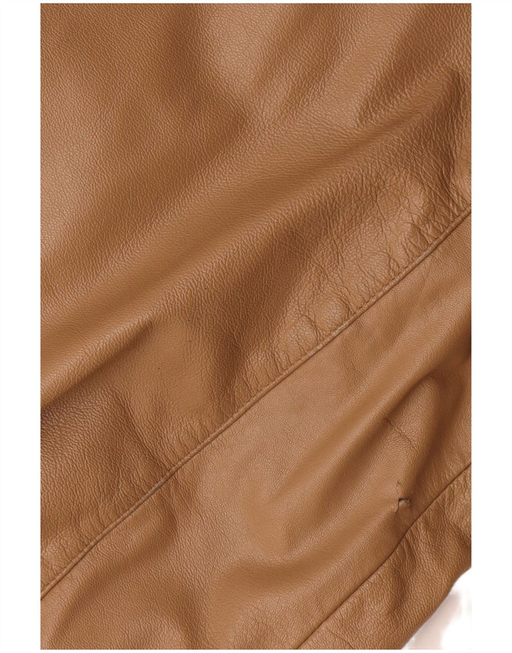 Geacă de piele vintage pentru bărbați IT 54 XL din piele bej color bloc