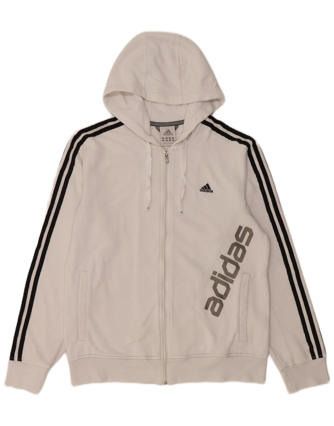 Pulover Adidas pentru bărbați Graphic Zip, bumbac alb mediu