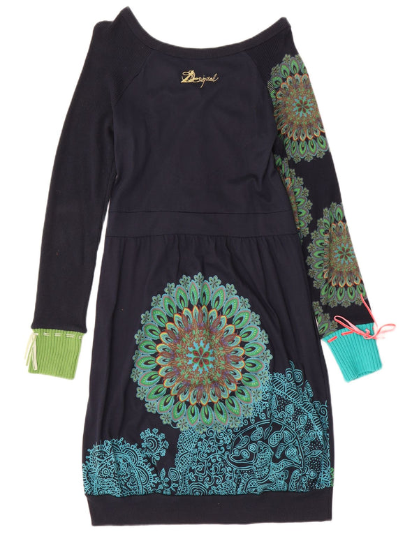 Rochie bubble cu mânecă lungă pentru femei Desigual UK 14 mare bleumarin cachetă