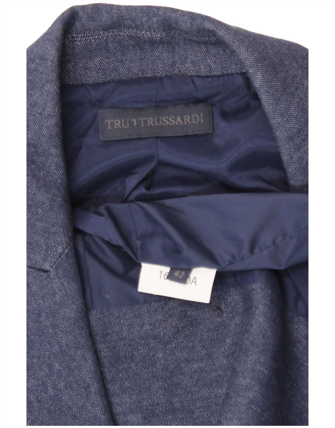 Jachetă pentru femei Trussardi cu mâneci 3/4 în două piept, albastru mediu IT 42