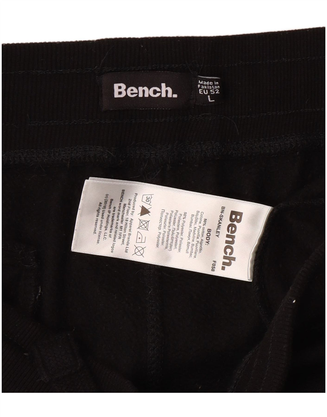 BENCH Pantaloni de trening grafic pentru bărbați Pantaloni de jogging mari, negru, bumbac