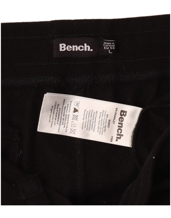 BENCH Pantaloni de trening grafic pentru bărbați Pantaloni de jogging mari, negru, bumbac
