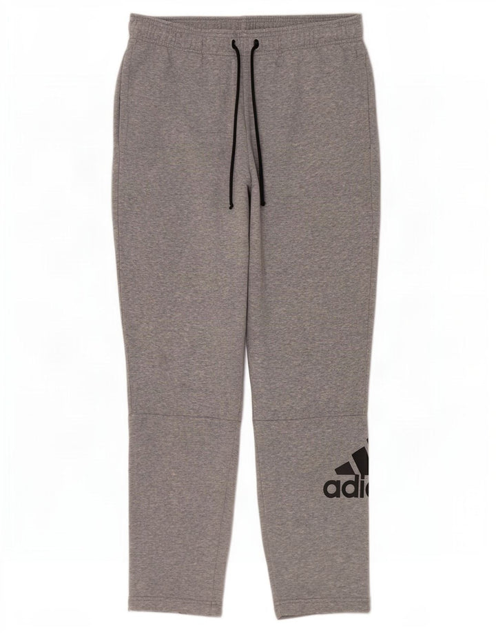 Pantaloni de trening Adidas pentru bărbați, mari, gri, bumbac