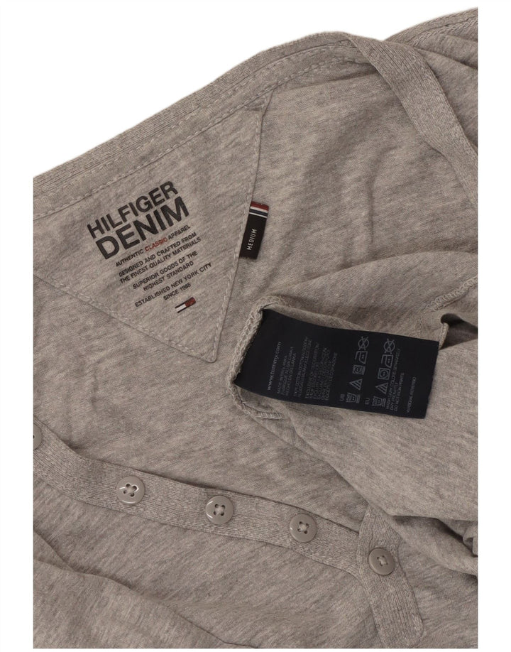 Top pentru femei Tommy Hilfiger cu mânecă lungă UK 14, bumbac gri mediu