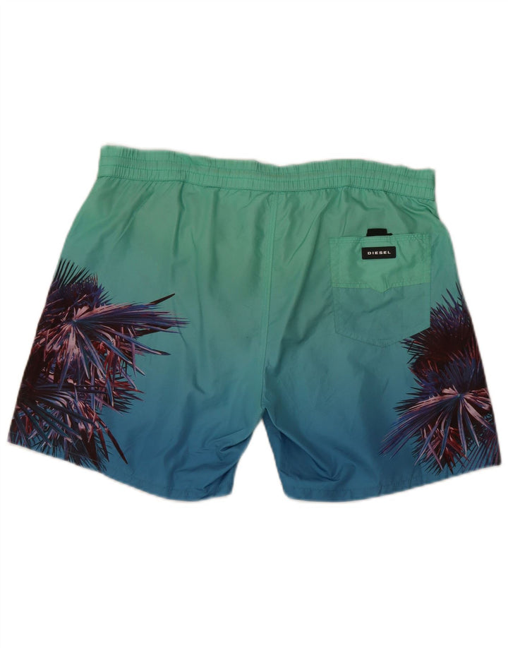 Pantaloni scurți de înot obișnuiți pentru bărbați Diesel Medium Blue Floral Beach