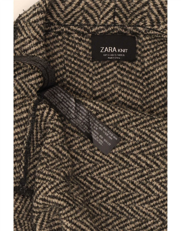 Pulover cardigan deschis asimetric pentru femei Zara UK 10, gri mic, în oase