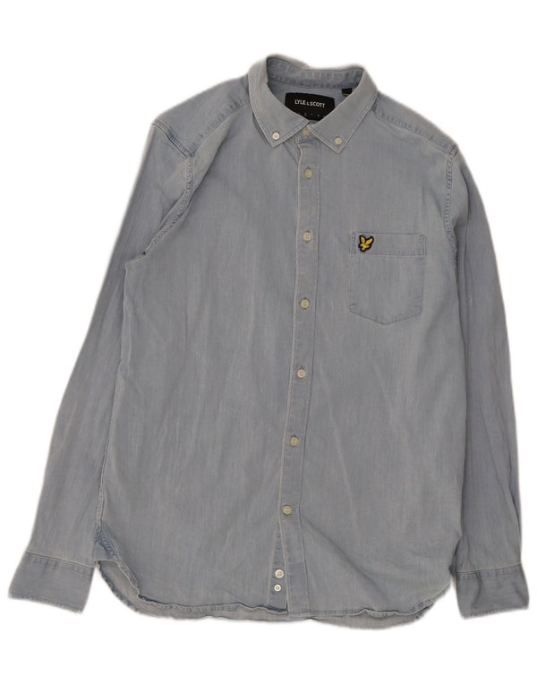 Lyle & Scott Mens Shirt Medium Blue Cotton