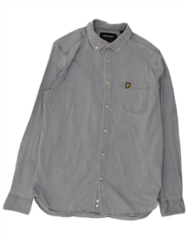 Cămașă pentru bărbați Lyle & Scott, bumbac albastru mediu