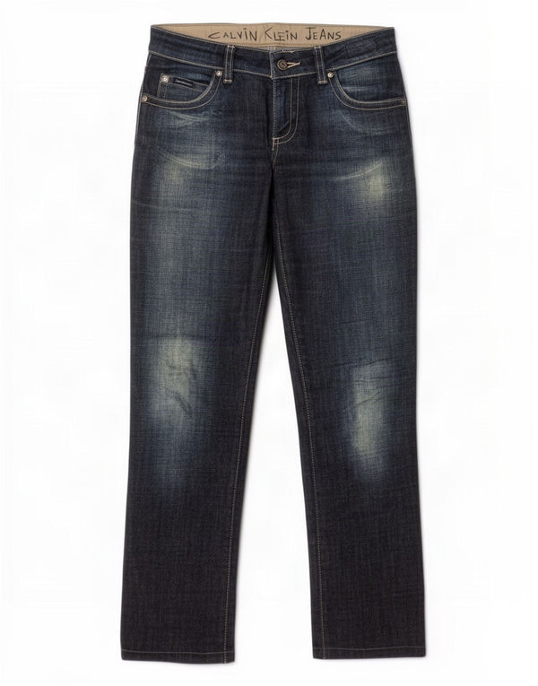 Blugi drepti pentru femei Calvin Klein L28 L29 Bumbac bleumarin