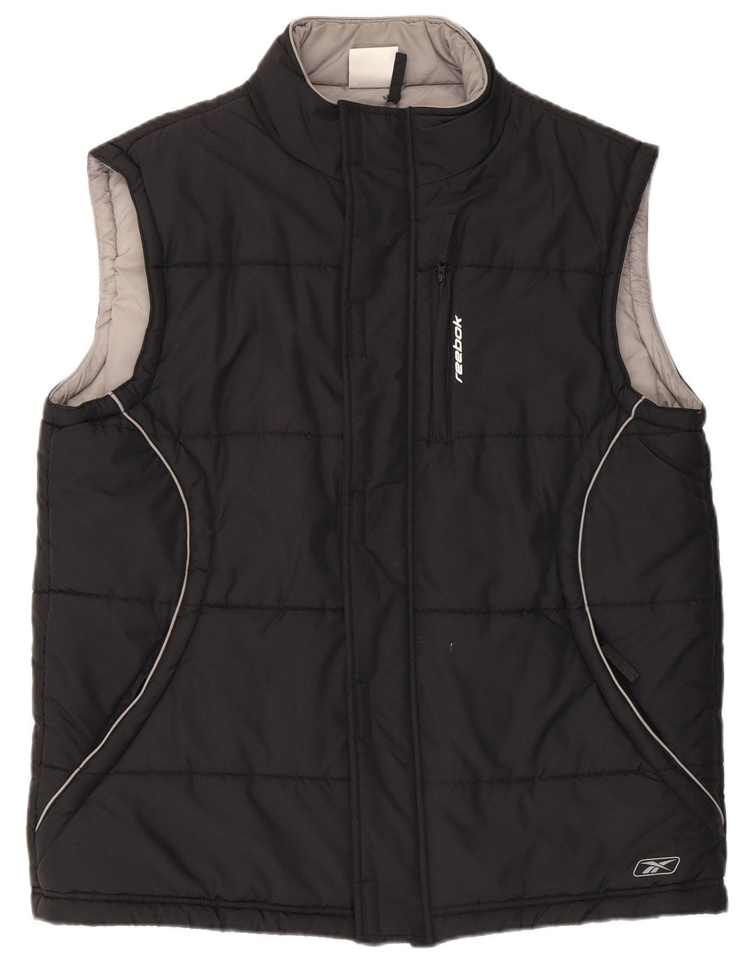 Gilet căptușit pentru bărbați REEBOK UK 40, mare, negru, poliester
