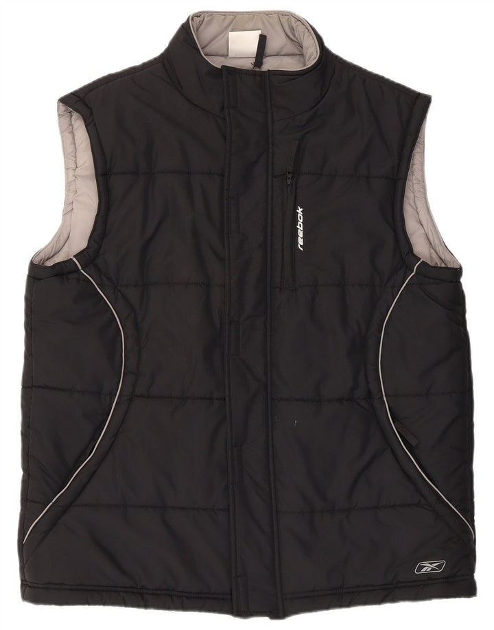 Gilet căptușit pentru bărbați REEBOK UK 40, mare, negru, poliester