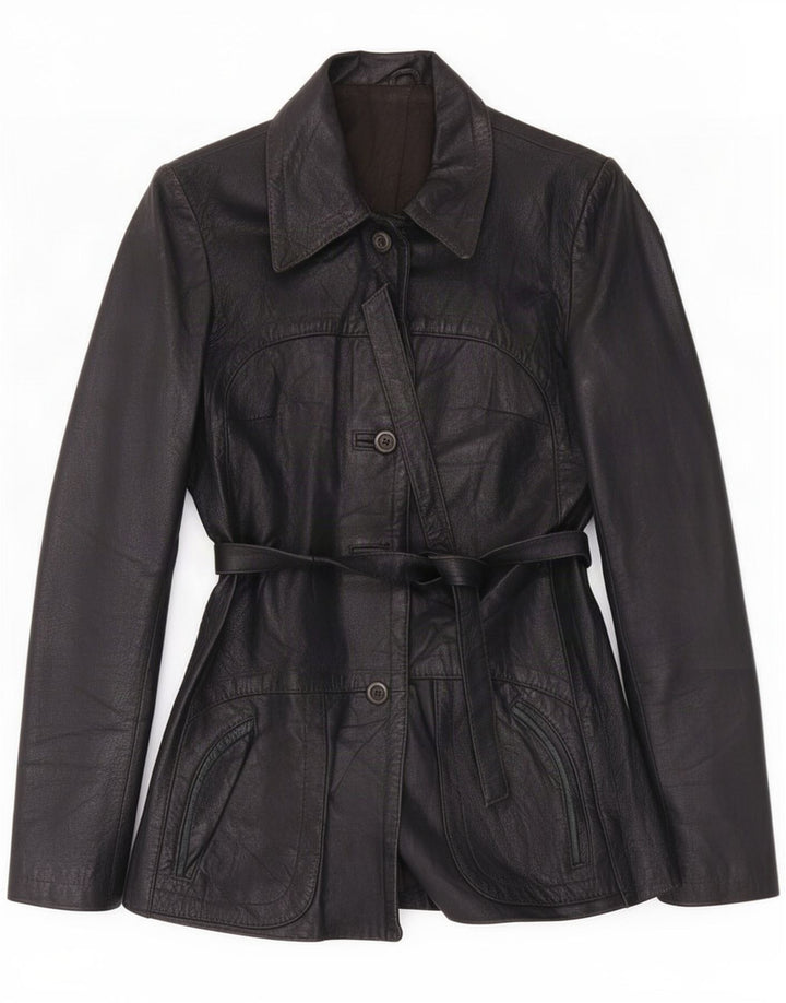 Vintage Womens Leather Jacket UK 8 Small Black