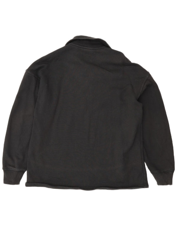 Pulover Adidas pentru femei, supradimensionat, cu fermoar, cu gât, UK 10, bumbac mic, negru