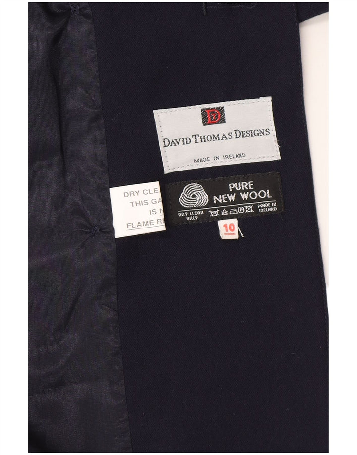 Jachetă vintage pentru femei la dublu-breaste UK 10 Mic bleumarin