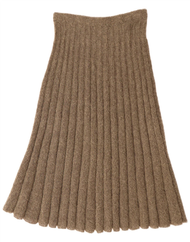 Fusta A-Line tricotată Vintage pentru femei W28 Medium Khaki