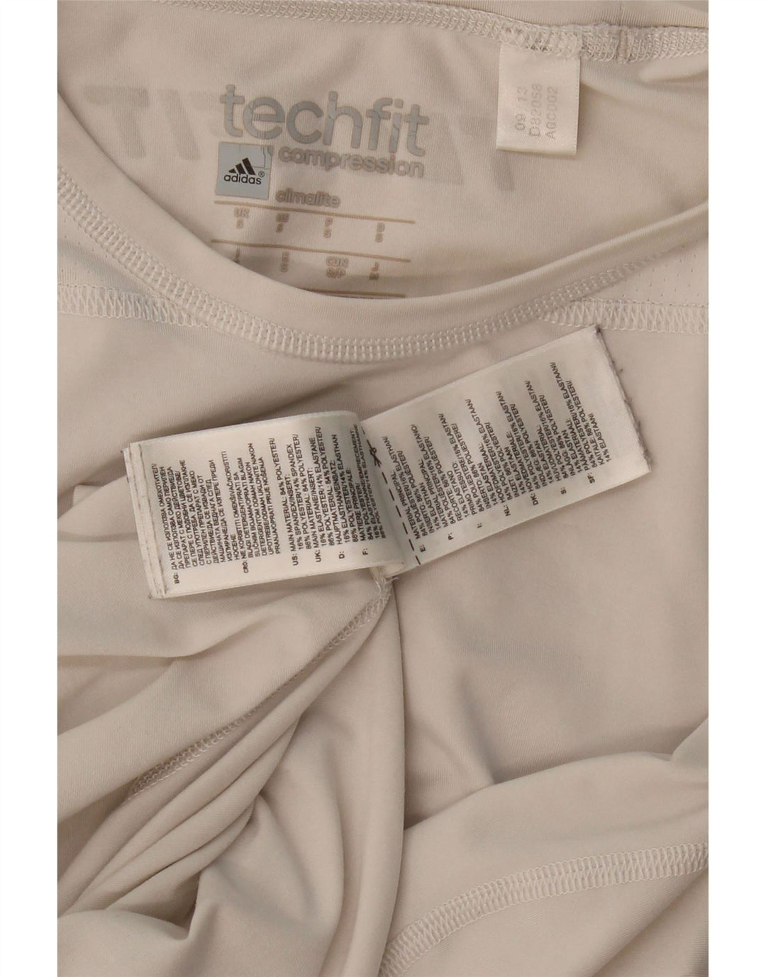 ADIDAS Mens Compression Top Long Sleeve Small White Polyester Sports