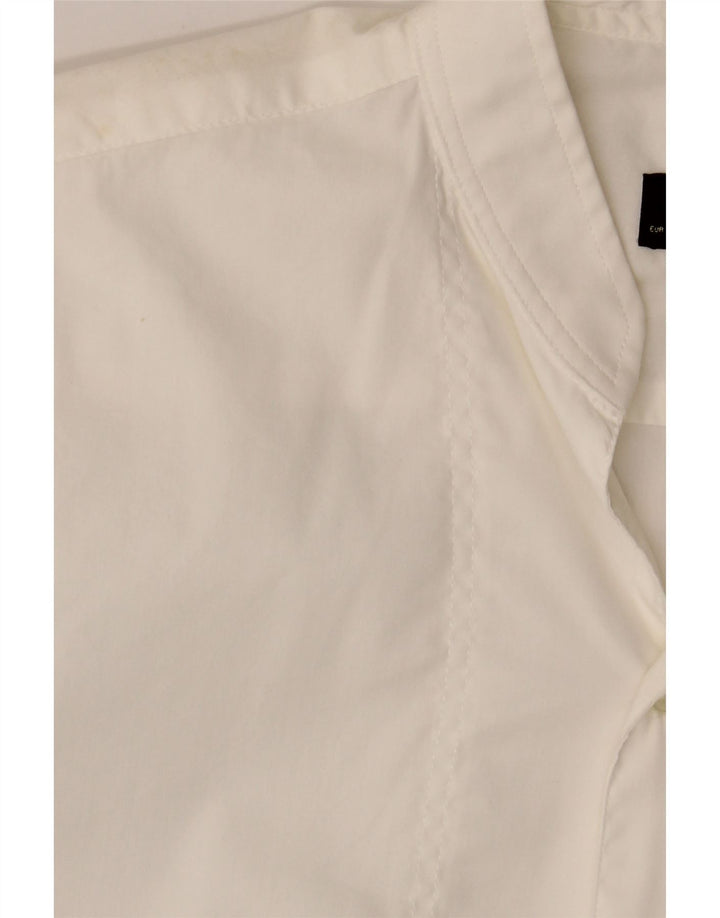 Cămașă pentru bărbați ZARA Super Slim Fit, bumbac alb mediu