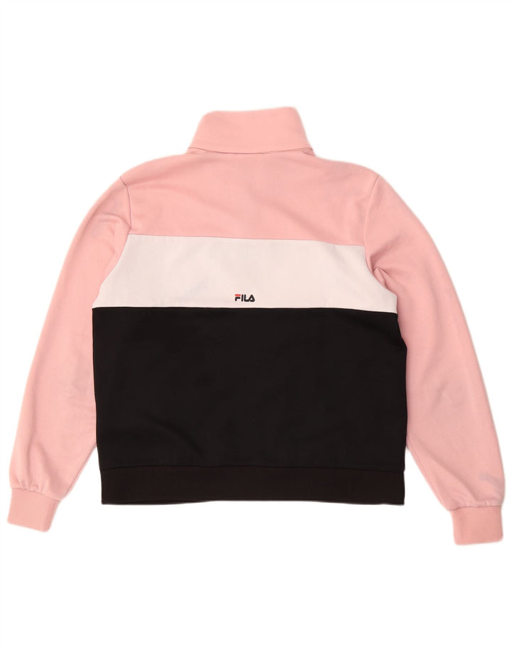 Jachetă de top pentru trening cu grafic pentru femei Fila UK 14 Medium Pink Colorblock