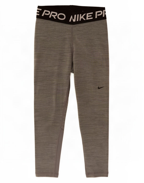 Leggings cu grafică Nike Dri Fit Capri pentru femei UK 8 Mici, gri, blocuri de culoare