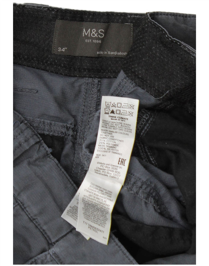 Pantaloni scurți cargo pentru bărbați Marks & Spencer W34, bumbac gri mare