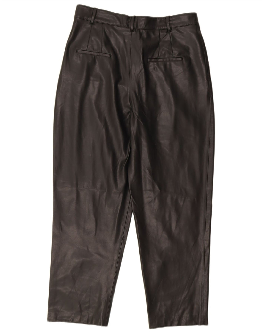 Pantaloni din piele artificială pentru femei Zara Mici L26 L25 Poliester negru