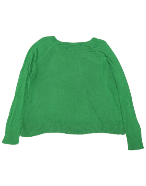 Pulover supradimensionat pentru femei Zara, cu gât de barcă, UK 14, viscoză verde medie