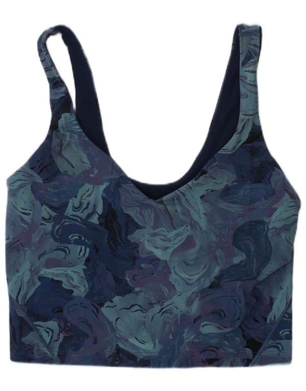 Lululemon Womens Sport Bra Top US 6 Medium Blue Floral