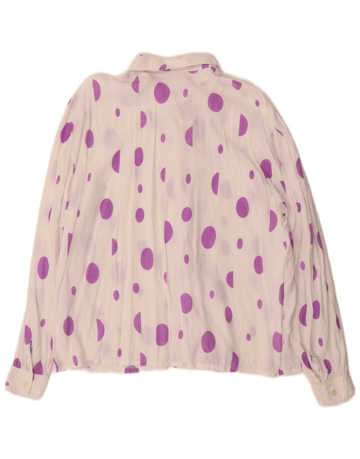 Bluză cămașă pentru femei Primavera Firenze UK 14 Medium White Spotted