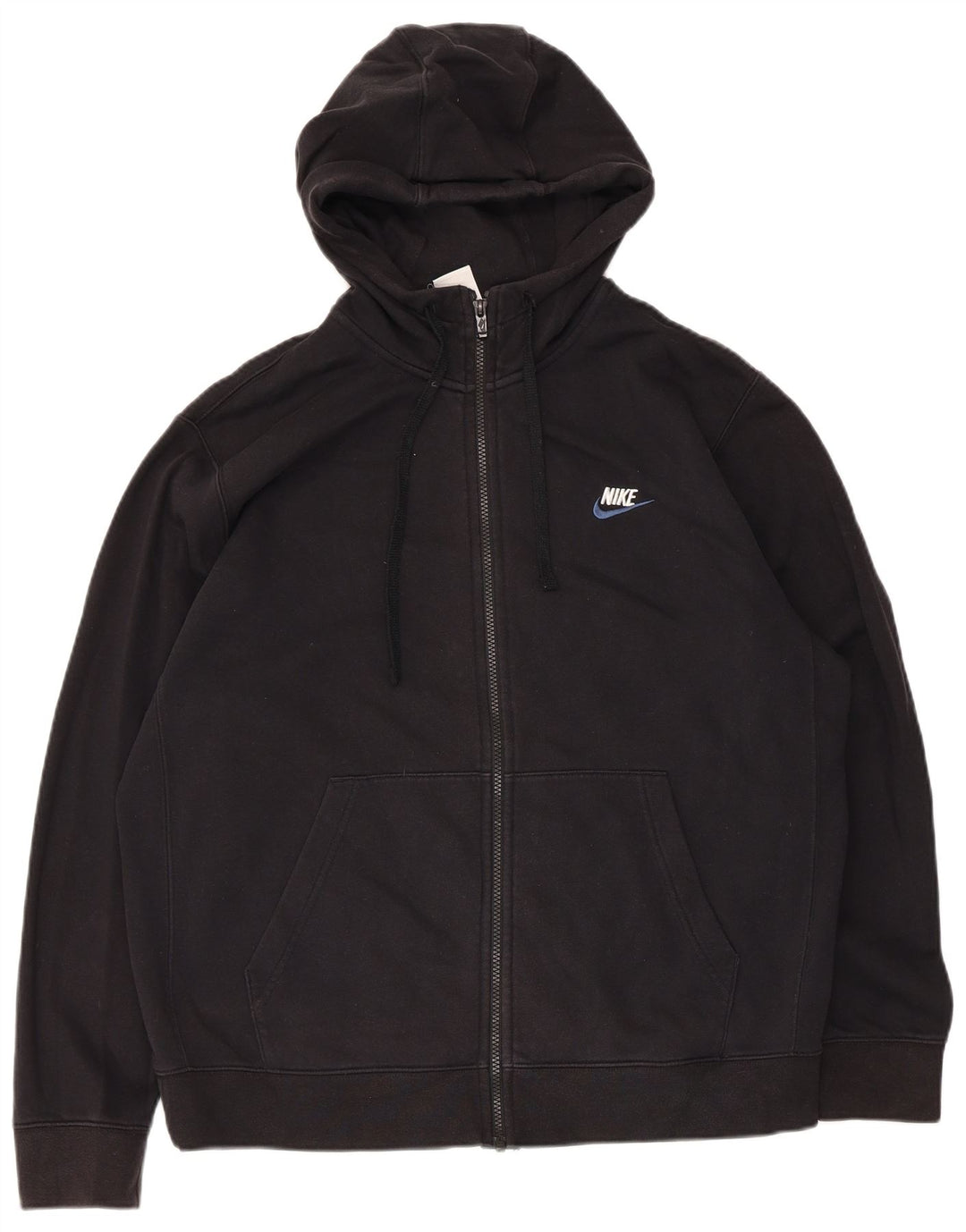 Pulover Nike pentru bărbați, cu fermoar, bumbac mare, negru