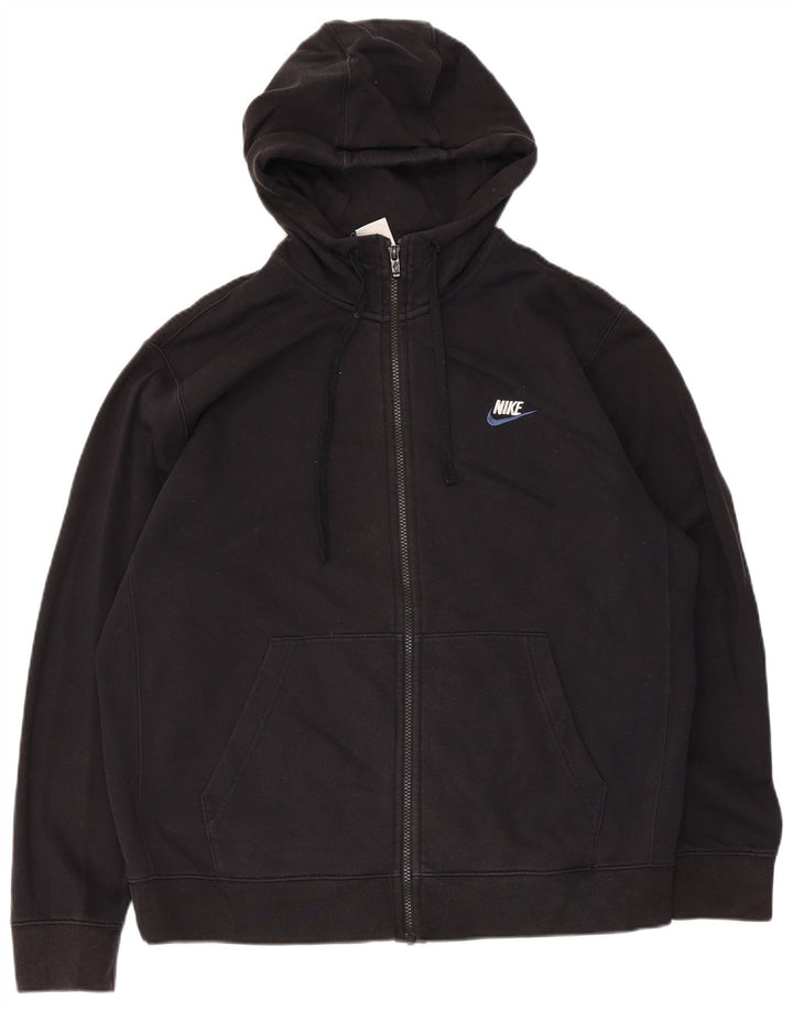 Pulover Nike pentru bărbați, cu fermoar, bumbac mare, negru