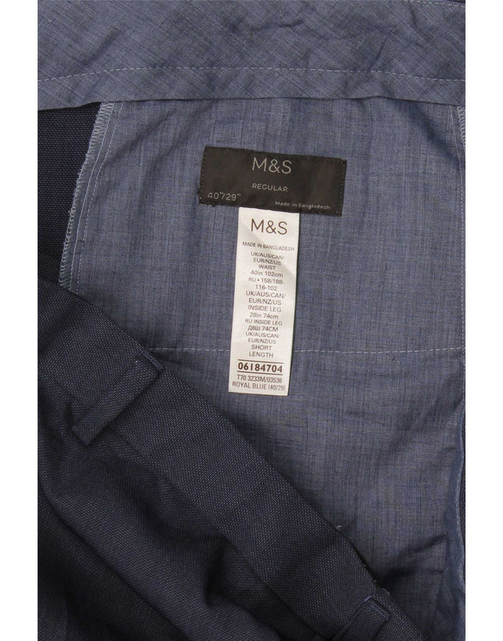 Marks & Spencer Pantaloni drepți pentru bărbați L40 L29 Poliester bleumarin