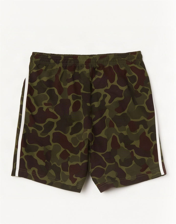 Pantaloni scurți sport Adidas pentru bărbați, poliester camuflaj mediu kaki