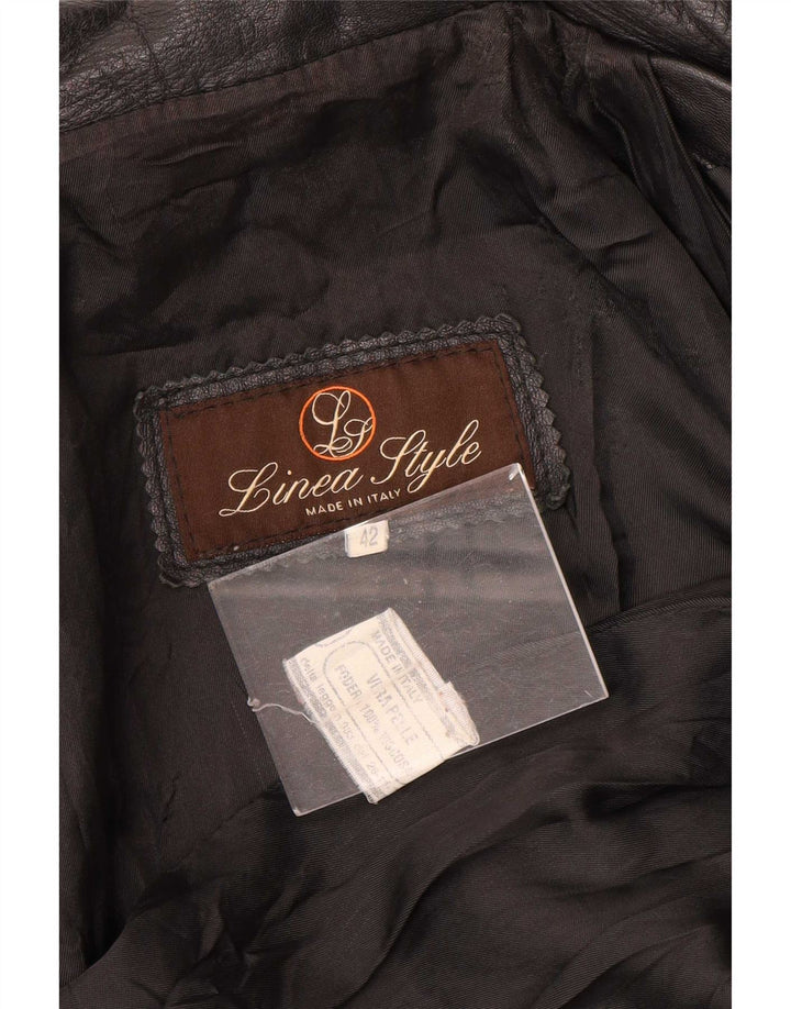 Palton din piele vintage pentru femei IT 42 Medium Black