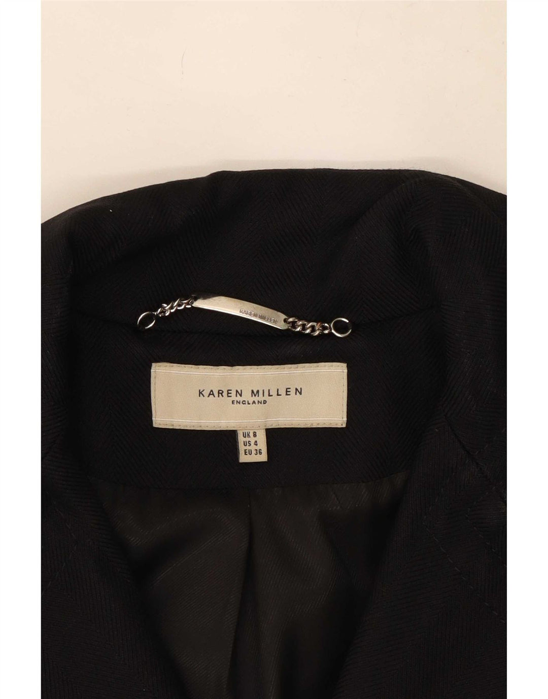 Karen Millen Palton pentru femei UK 8 Mic Lână Neagră