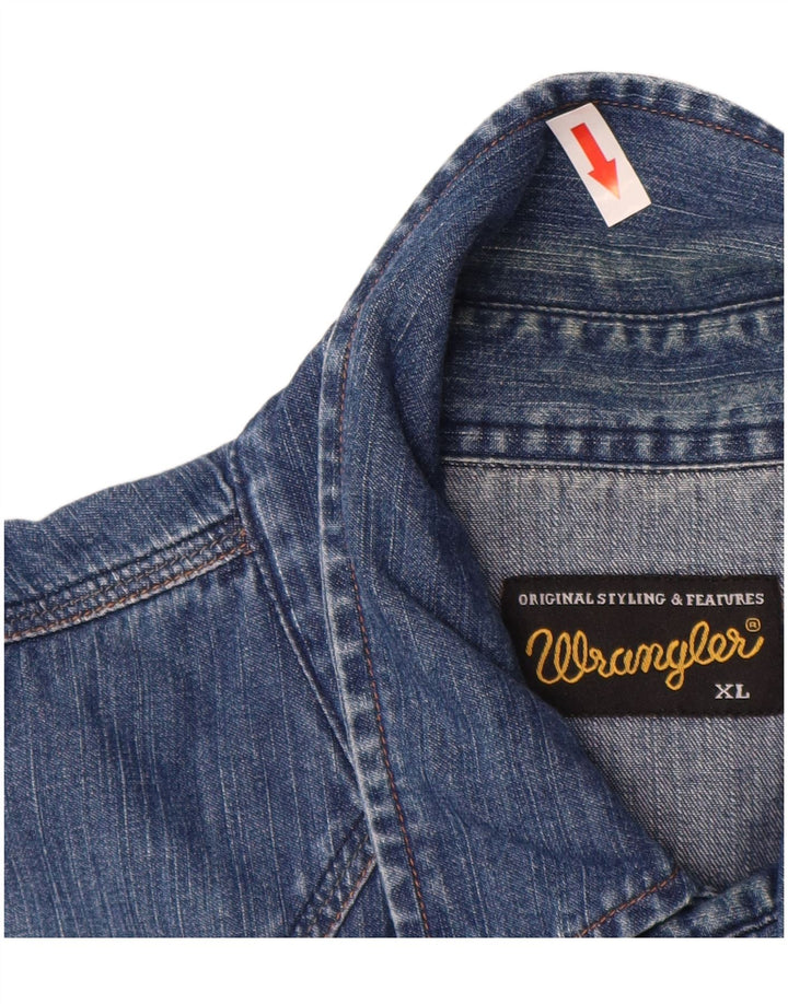 Cămașă din blugi pentru bărbați Wrangler, bumbac albastru XL