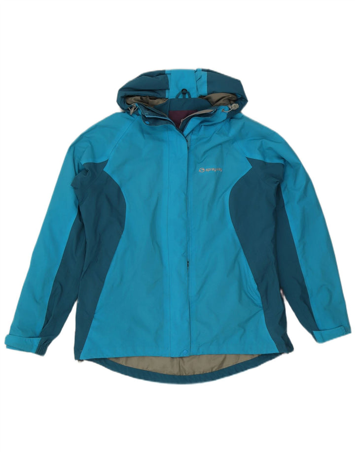Sprayway jachetă de vânt cu glugă pentru femei UK 12 Medium Blue Colorblock