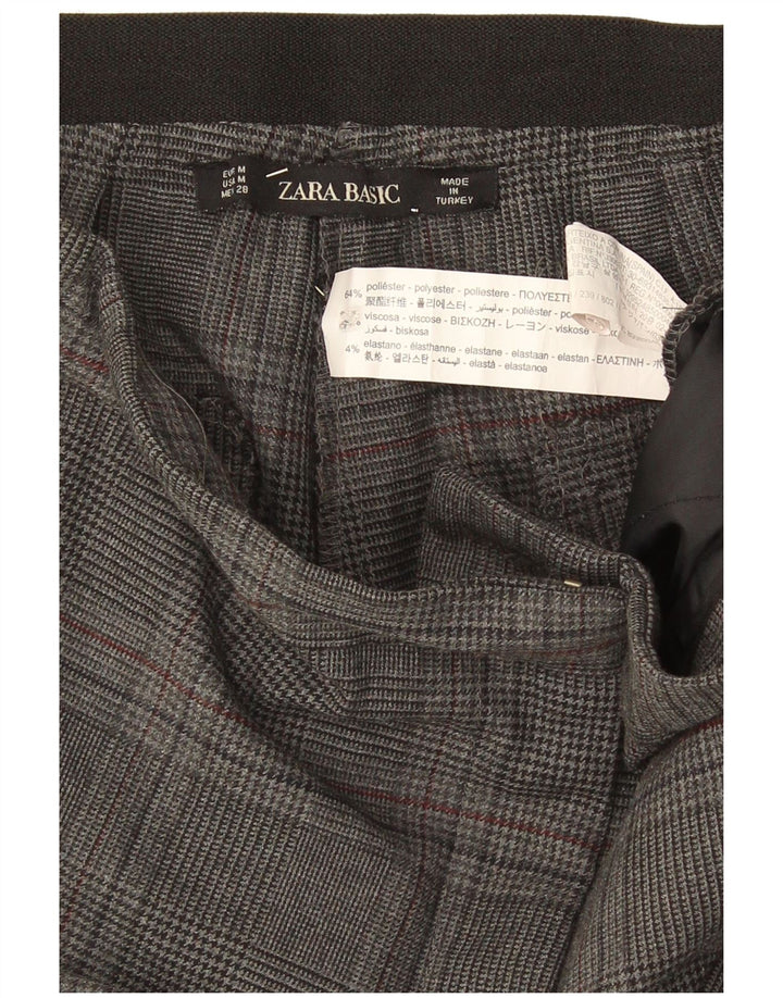 Pantaloni chino slim pentru femei Zara Mediu L32 L26 Poliester cu carouri gri