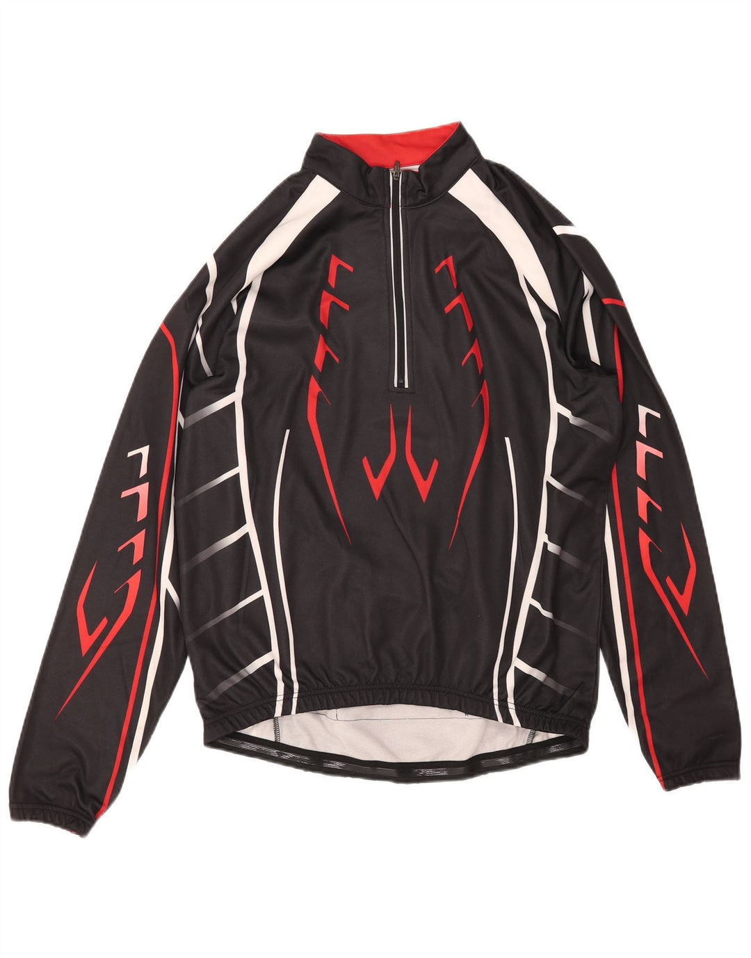 CRANE Trening pentru bărbați, cu fermoar, gât, pulover, top IT 52, mare, negru, geometric