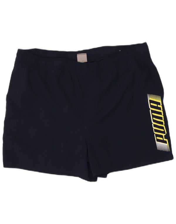 Pantaloni scurți sport grafic Puma pentru bărbați XL, poliester bleumarin