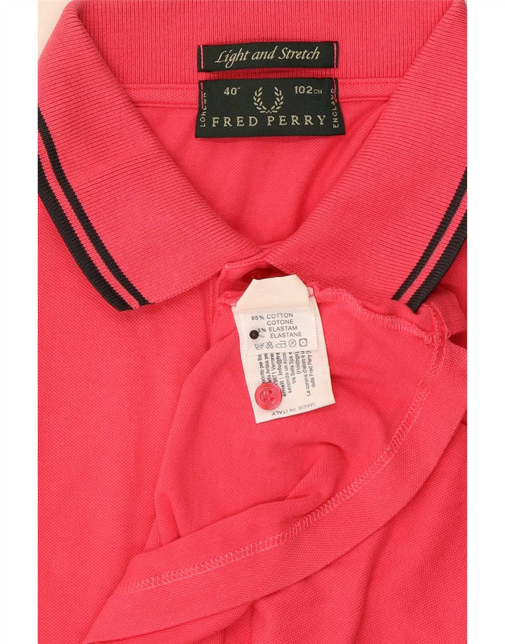 Cămașă polo pentru bărbați Fred Perry, ușor și elastic, bumbac roz mediu