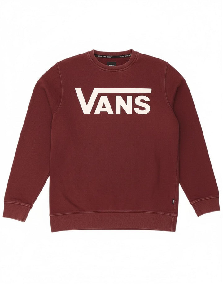 Hanorac grafic pentru bărbați Vans Pulover mic din bumbac burgundă