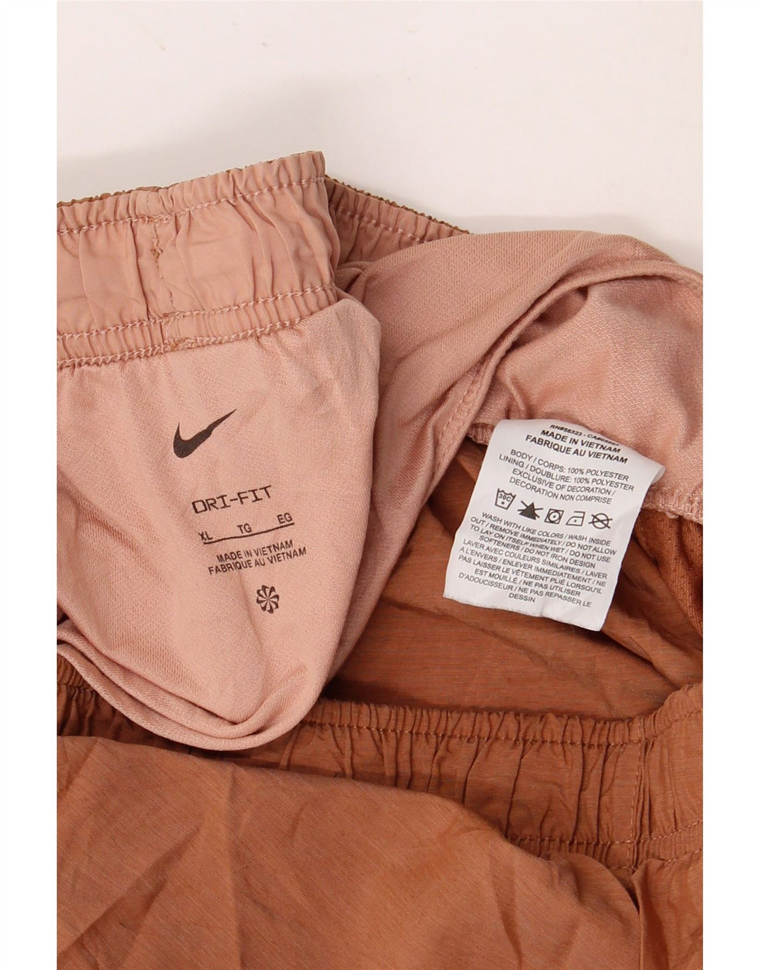 Pantaloni scurti sport NIKE Dri Fit pentru femei UK 18 XL Maro Poliester