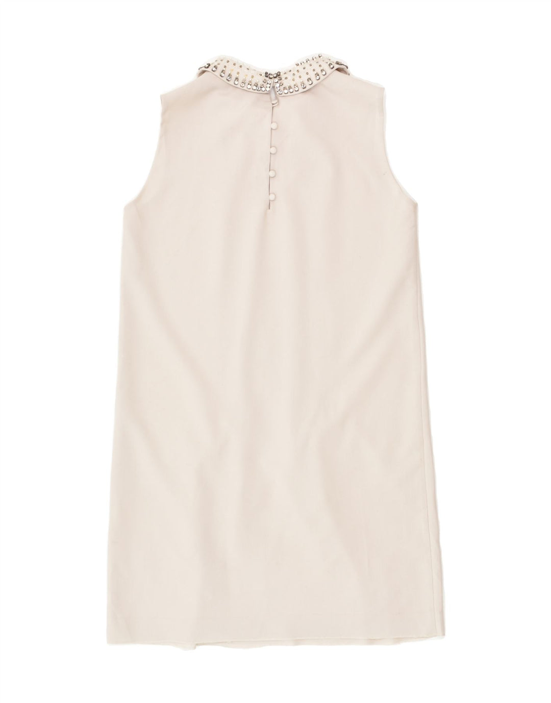 MASSIMO DUTTI Womens Sleeveless Sheath Dress EU 40 Medium Off White | Vintage Massimo Dutti | Thrift | Second-Hand Massimo Dutti | Used Clothing | Messina Hembry 