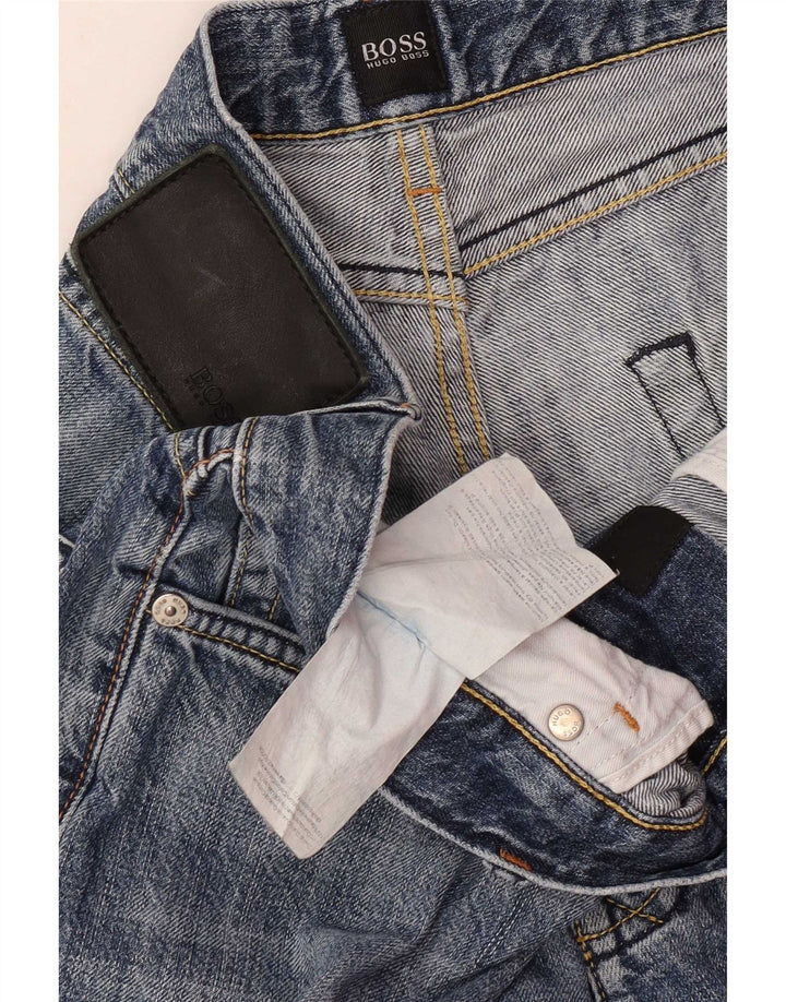 Blugi drepti pentru bărbați Hugo Boss W34 L29 Bumbac albastru