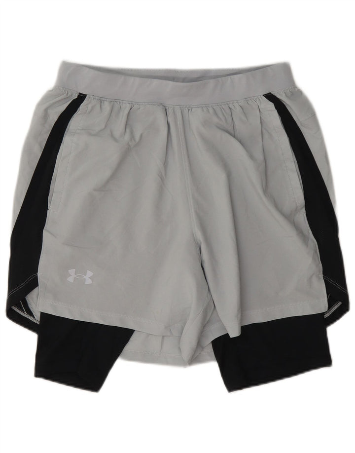 Pantaloni scurți sport Under Armour pentru bărbați, gri mediu, color block