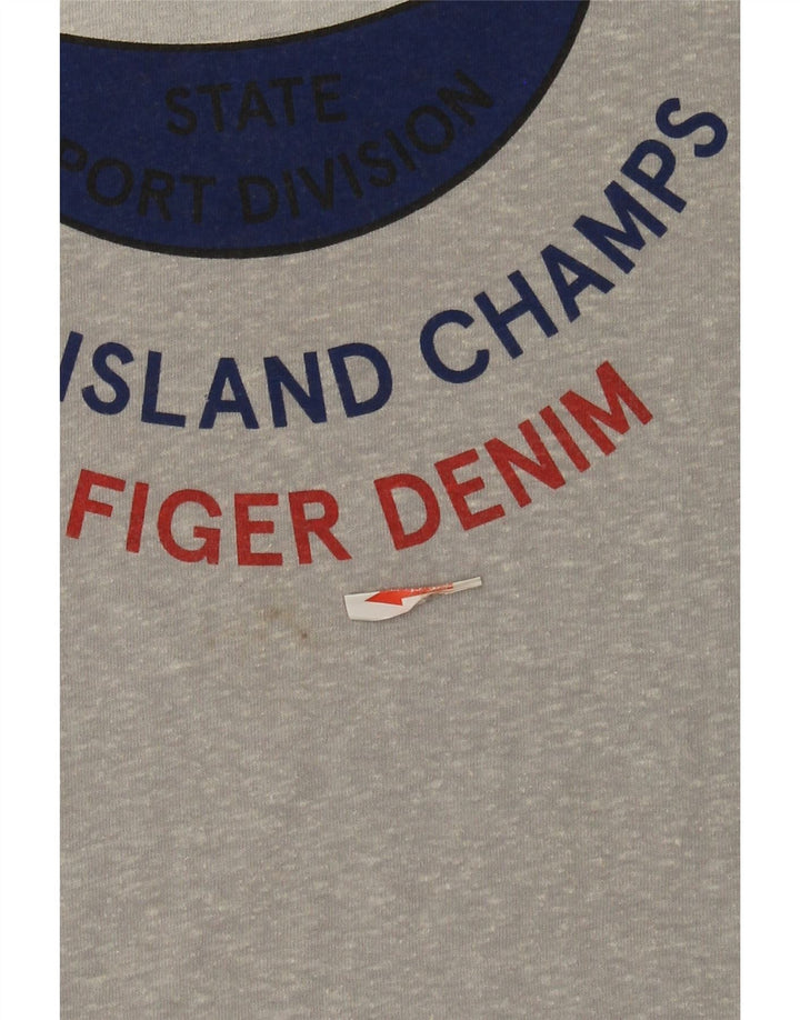 Tricou grafic Tommy Hilfiger pentru bărbați Top mare din poliester cu pături gri