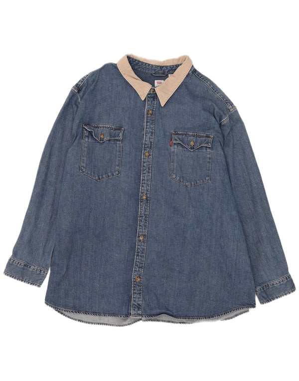 Cămașă de blugi Levi's pentru bărbați, 4XL, albastru, color block