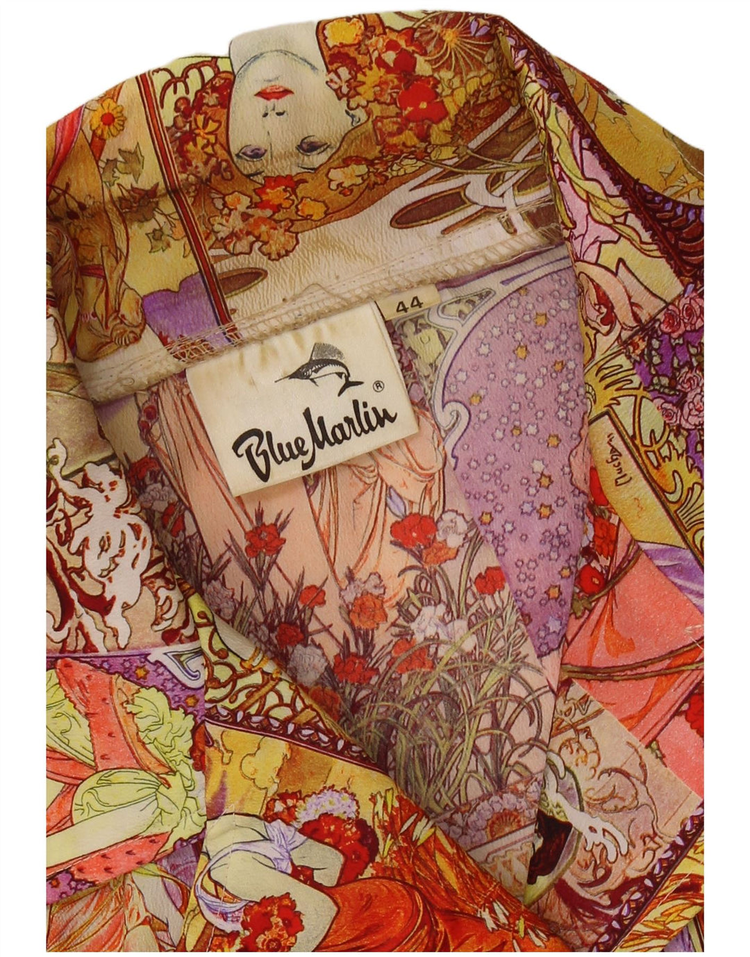 VINTAGE Jachetă cu 4 nasturi cu grafică pentru femei IT 44 Medium Multicolor